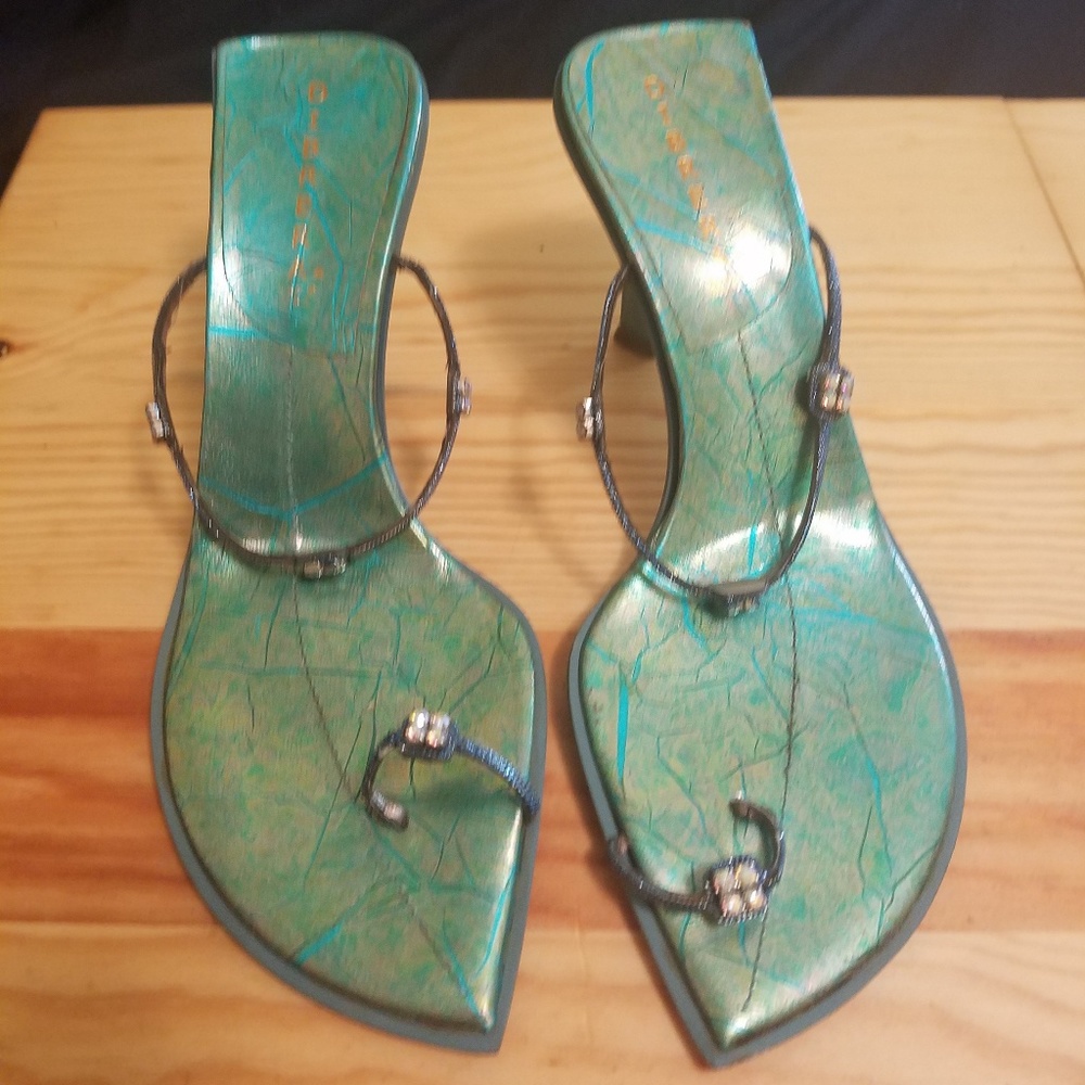Handmade Green Dibrera Sandals used size 6.6